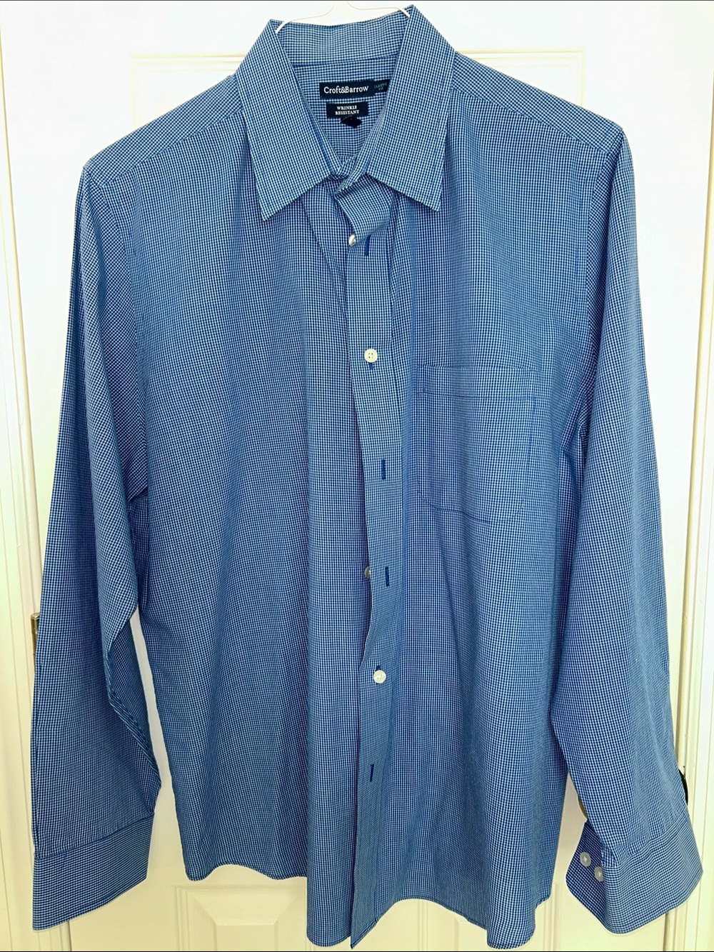 Croft & Barrow Blue Micro-Check Dress Shirt